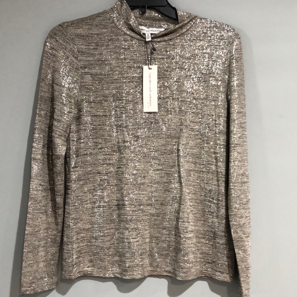 Cupcakes and cashmere shimmery top.